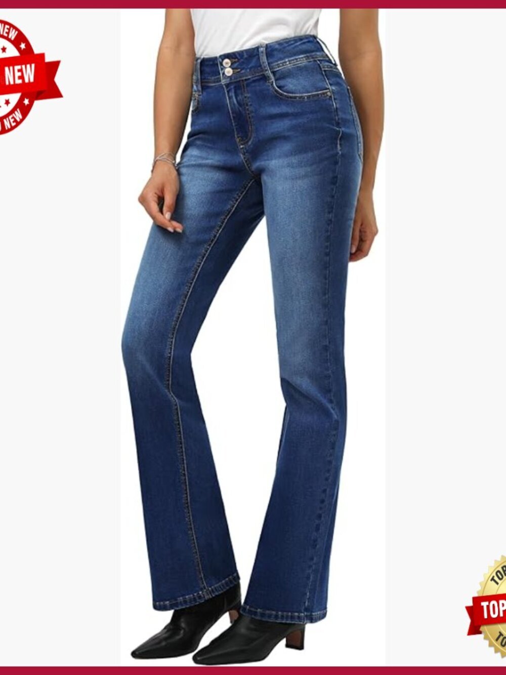 Tall Bootcut Jeans Mid-Rise Stretchy Denim 34/36/38 Inseam